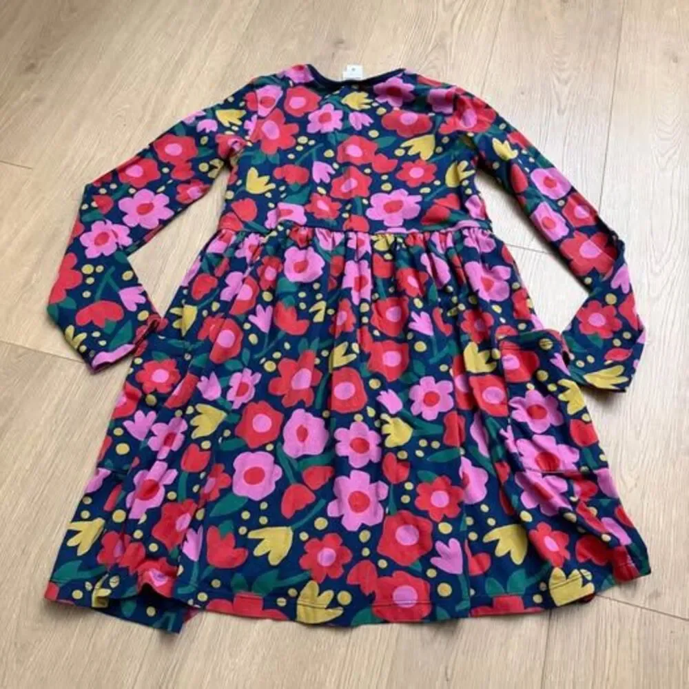 Hanna Andersson Floral Long Sleeve Dress size 12 kids or 150cm